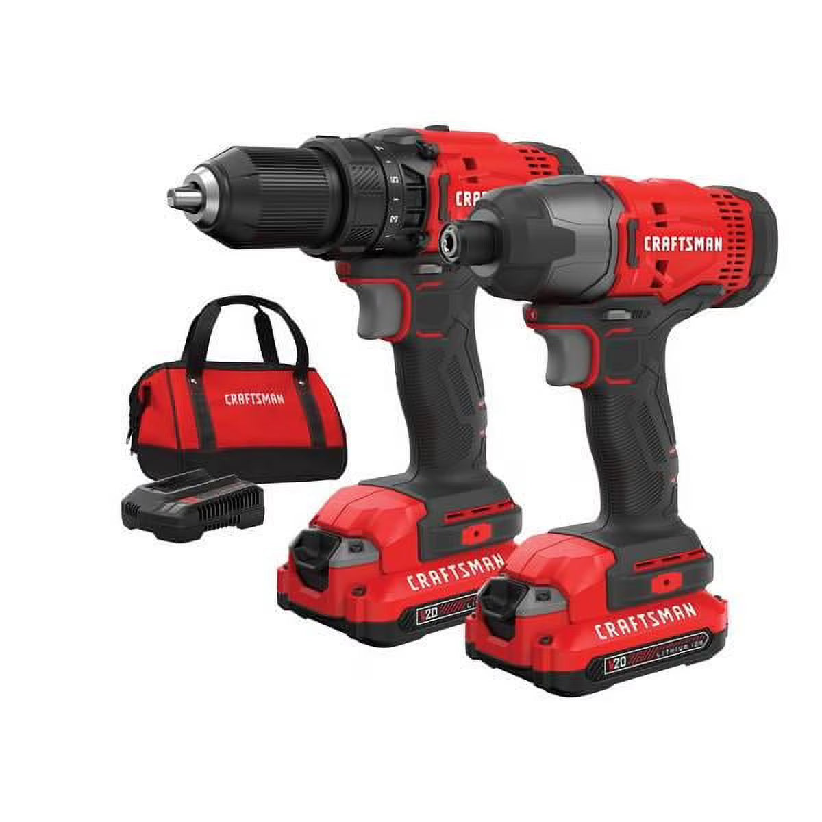 CRAFTSMAN 20V Rechargeable Cordless Power Tool Set, 2 Pieces