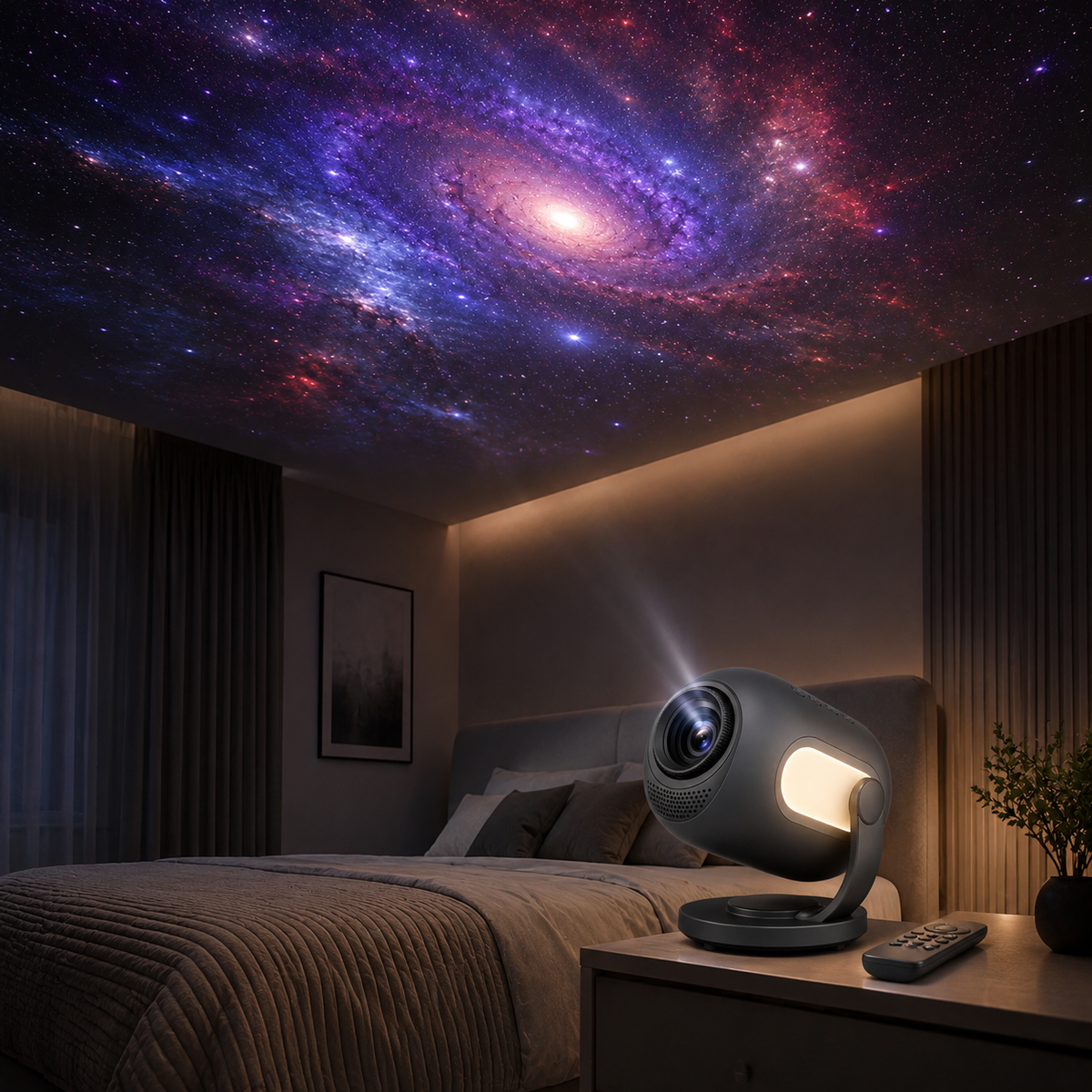 3D Galaxy Projector with 60 Scenes, Bluetooth Speaker, Timer, Remote and Night Light