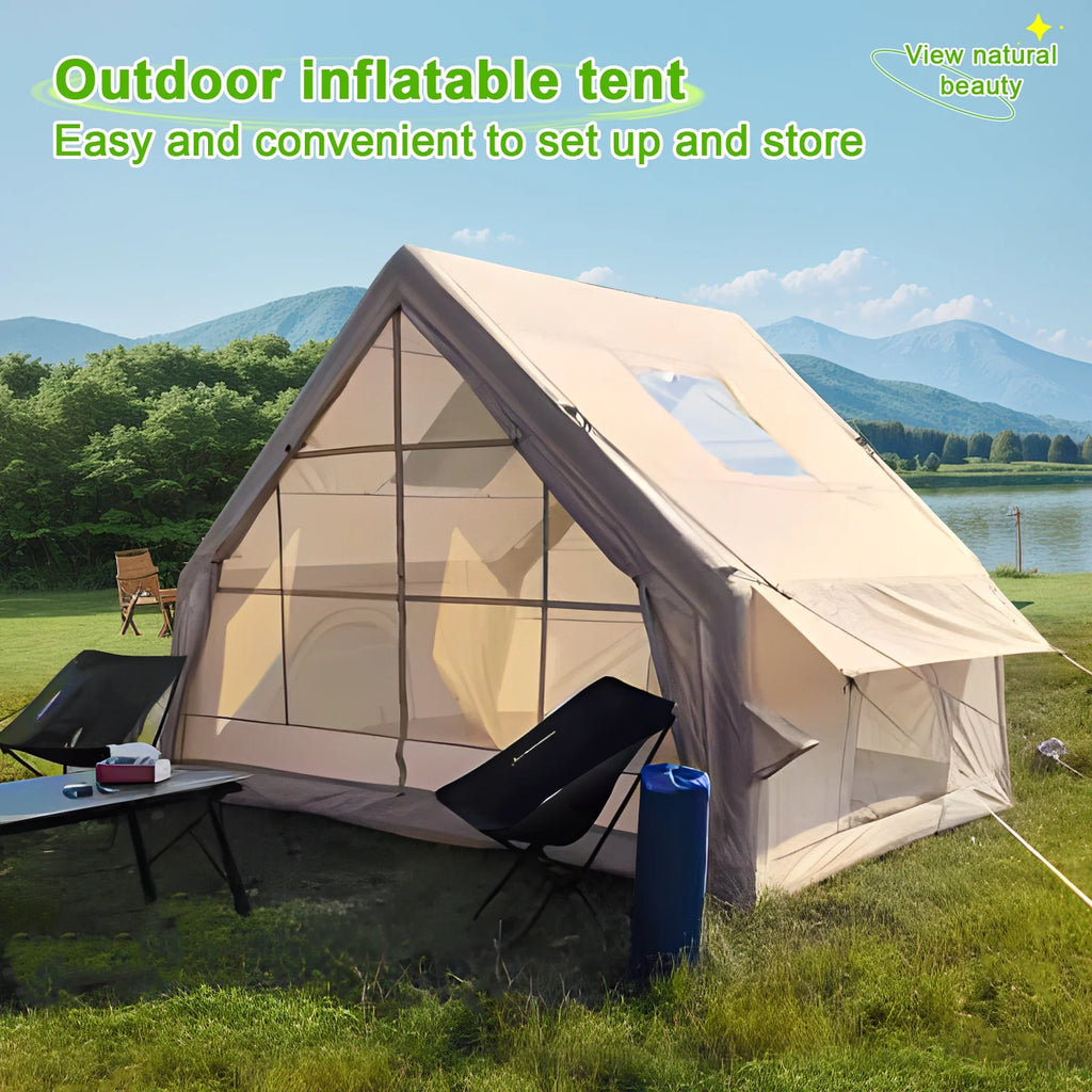 WETS Inflatable Tent for Camping, 1-6 Person Blow-up Air Tent, Easy Setup Waterproof Windproof Cabin Tent, 4 Seasons Family Glamping Tent House _Clearance Camping Tent