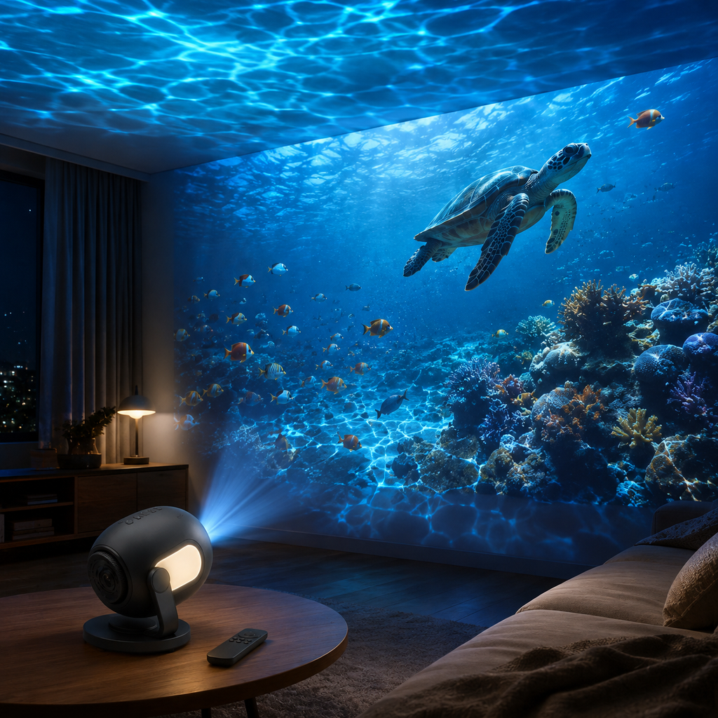 3D Galaxy Projector with 60 Scenes, Bluetooth Speaker, Timer, Remote and Night Light