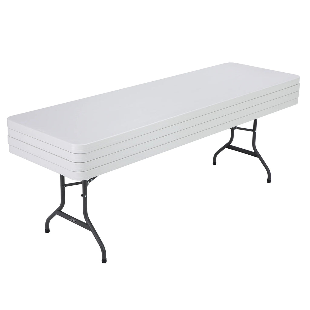 Lifetime 8 ft. Rectangle Folding Table, Indoor/Outdoor Commercial Grade, White Set of 4 (42980)