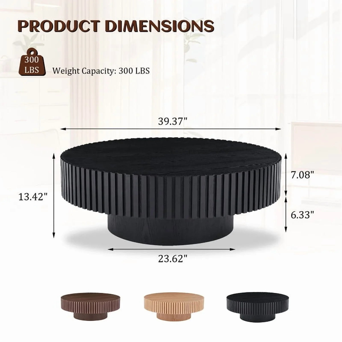2026 NewFFH 43.7 inch Oval Coffee Table for Living Room,Handcraft Rustic Corner Coffee Table Nature Wood Relief Sturdy Pedestal for Apartmen,Side Table Centre Table,Nature Wood
