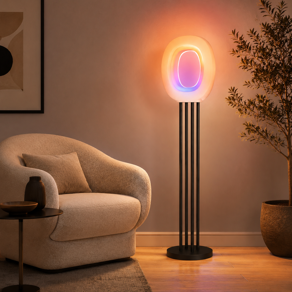 Halo Gradient RGBIC Smart Lantern Floor Lamp, 1400lm, Matter, 1000K-10000K, Music Sync