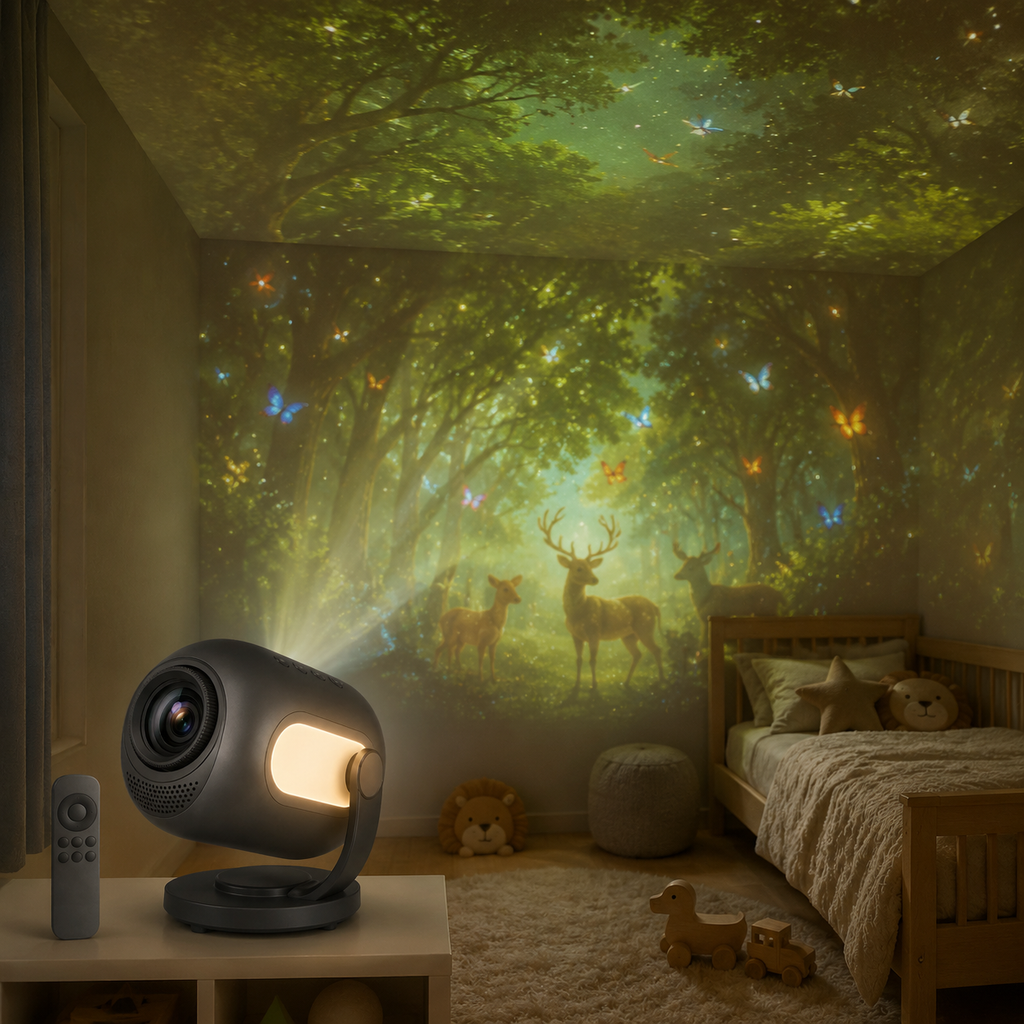 3D Galaxy Projector with 60 Scenes, Bluetooth Speaker, Timer, Remote and Night Light