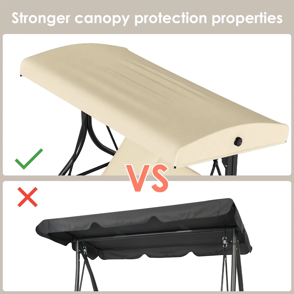 2026 NewArlopu 3 Person Porch Swing Outdoor Converting Canopy Swing Glider with Canopy