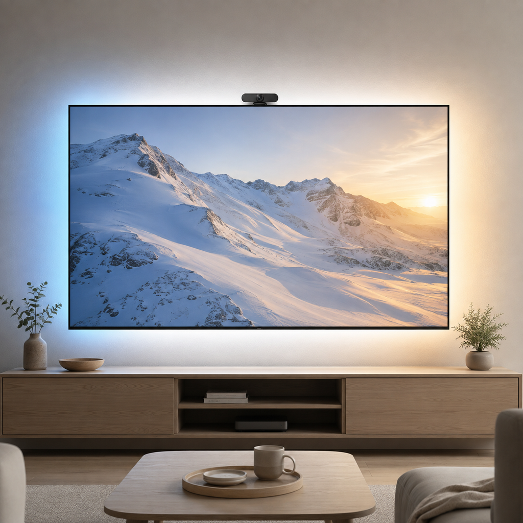 RGBICW TV Backlight with Camera, 16.4ft Smart LED Strip for 75-85 Inch TVs