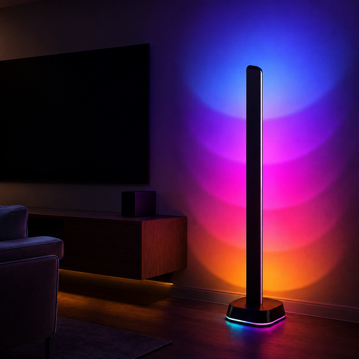 RGBICWW Smart Floor Lamp, 1725lm, Matter, Alexa, SmartThings & Music Sync