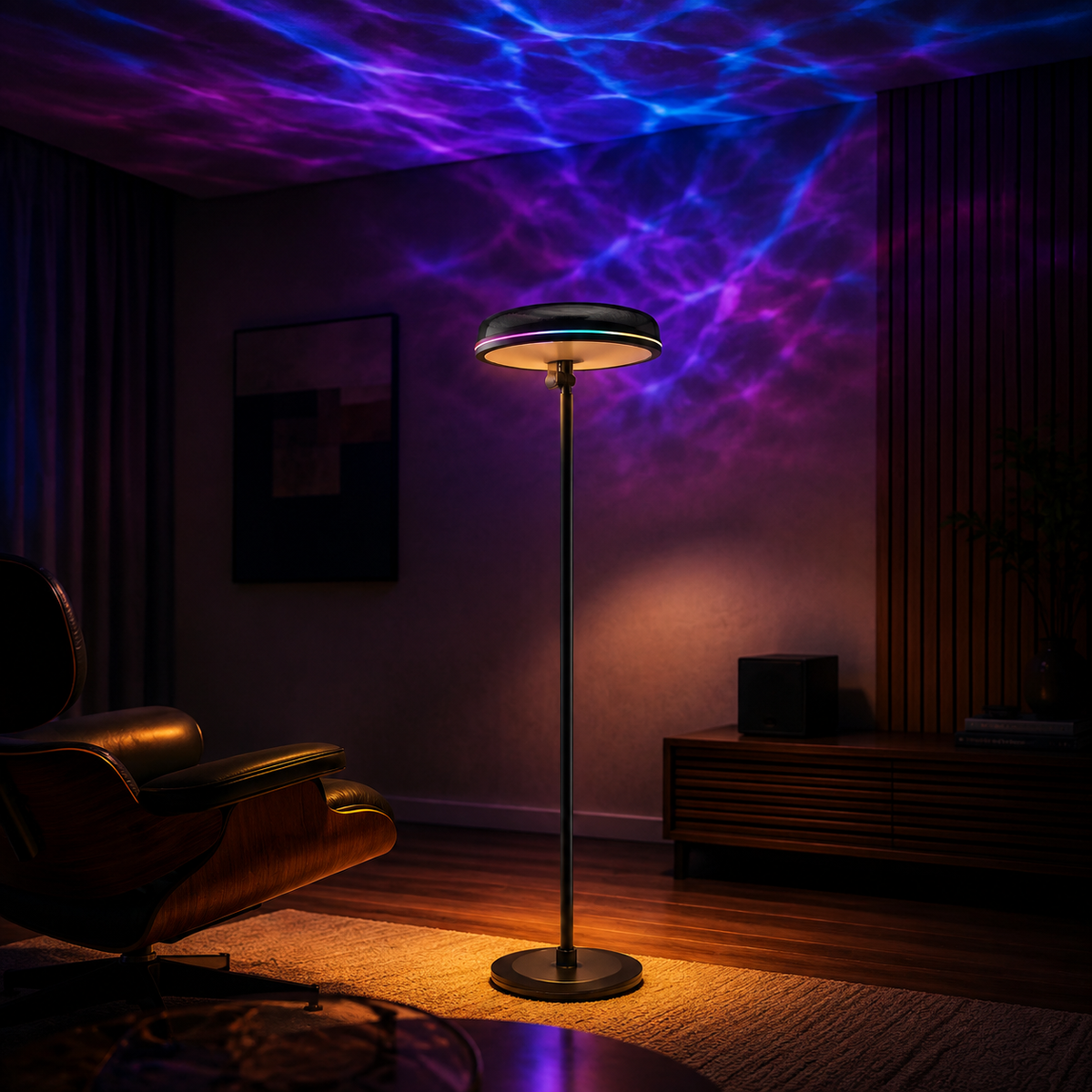 RGBIC Ripple Uplighter Floor Lamp, 1000lm, Matter, Alexa & SmartThings Compatible
