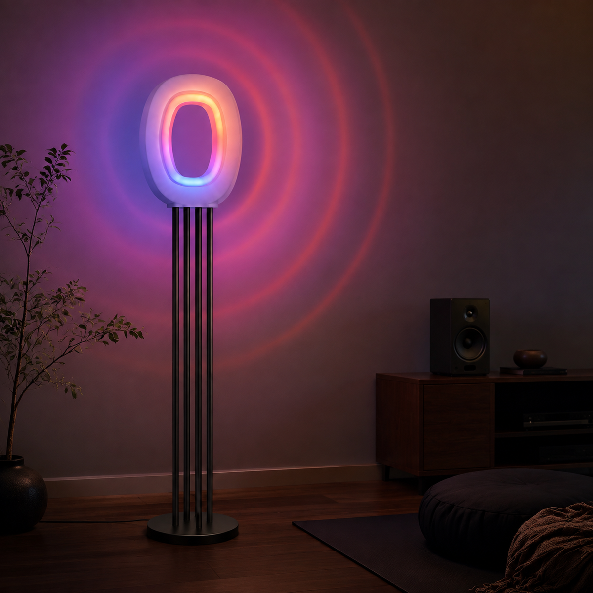 Halo Gradient RGBIC Smart Lantern Floor Lamp, 1400lm, Matter, 1000K-10000K, Music Sync
