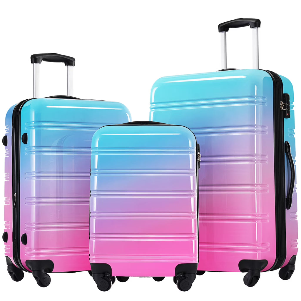 2026 New3 Piece Luggage Sets, Hard Shell Suitcase 20/24/28 Inches with TSA Lock and Spinner Wheels, Expandable Lightweight Travel Luggage for Men Women, Multicolor purple