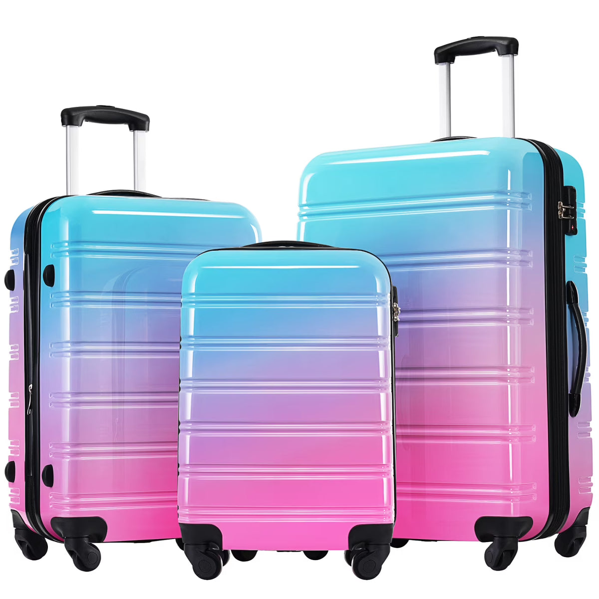2026 New3 Piece Luggage Sets, Hard Shell Suitcase 20/24/28 Inches with TSA Lock and Spinner Wheels, Expandable Lightweight Travel Luggage for Men Women, Multicolor purple