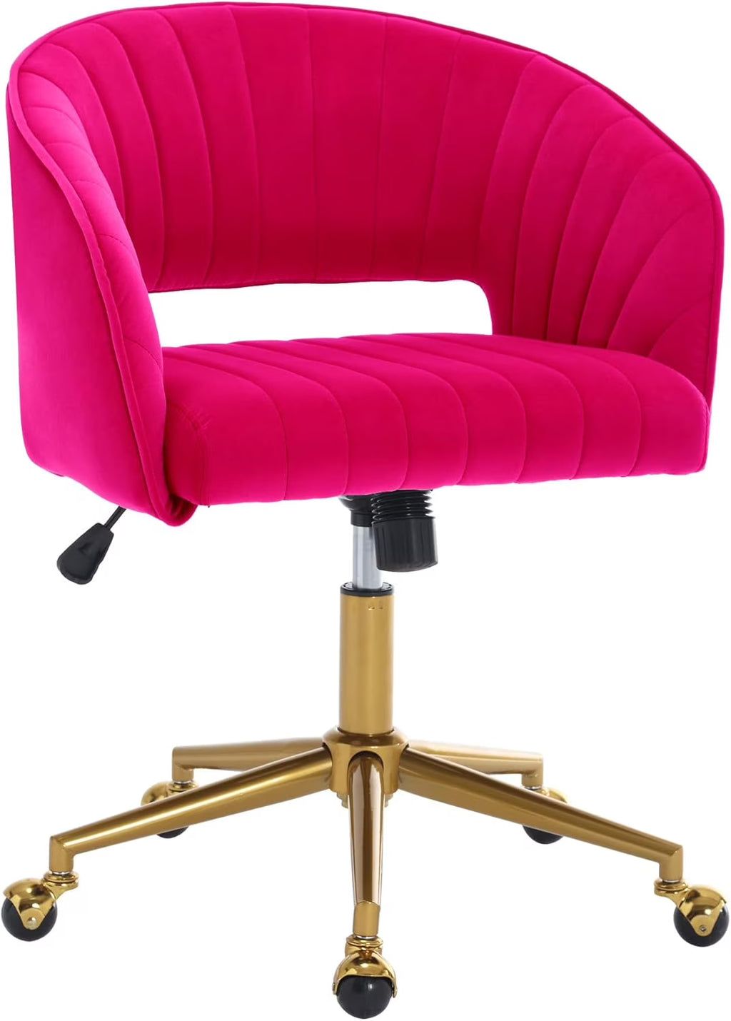 2026 NewHome Office Swivel Desk Chair, Modern Velvet Vanity Chair, Height Adjustable Armchair with Gold Base, Ergonomic Office Chair for Task Study Computer Room, Beige