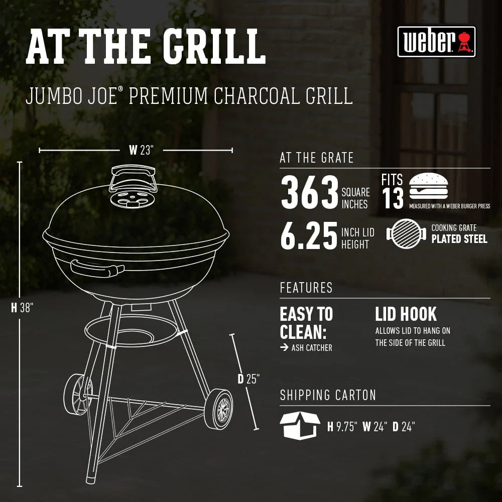 Weber Jumbo Joe Premium 22" Black Charcoal Grill