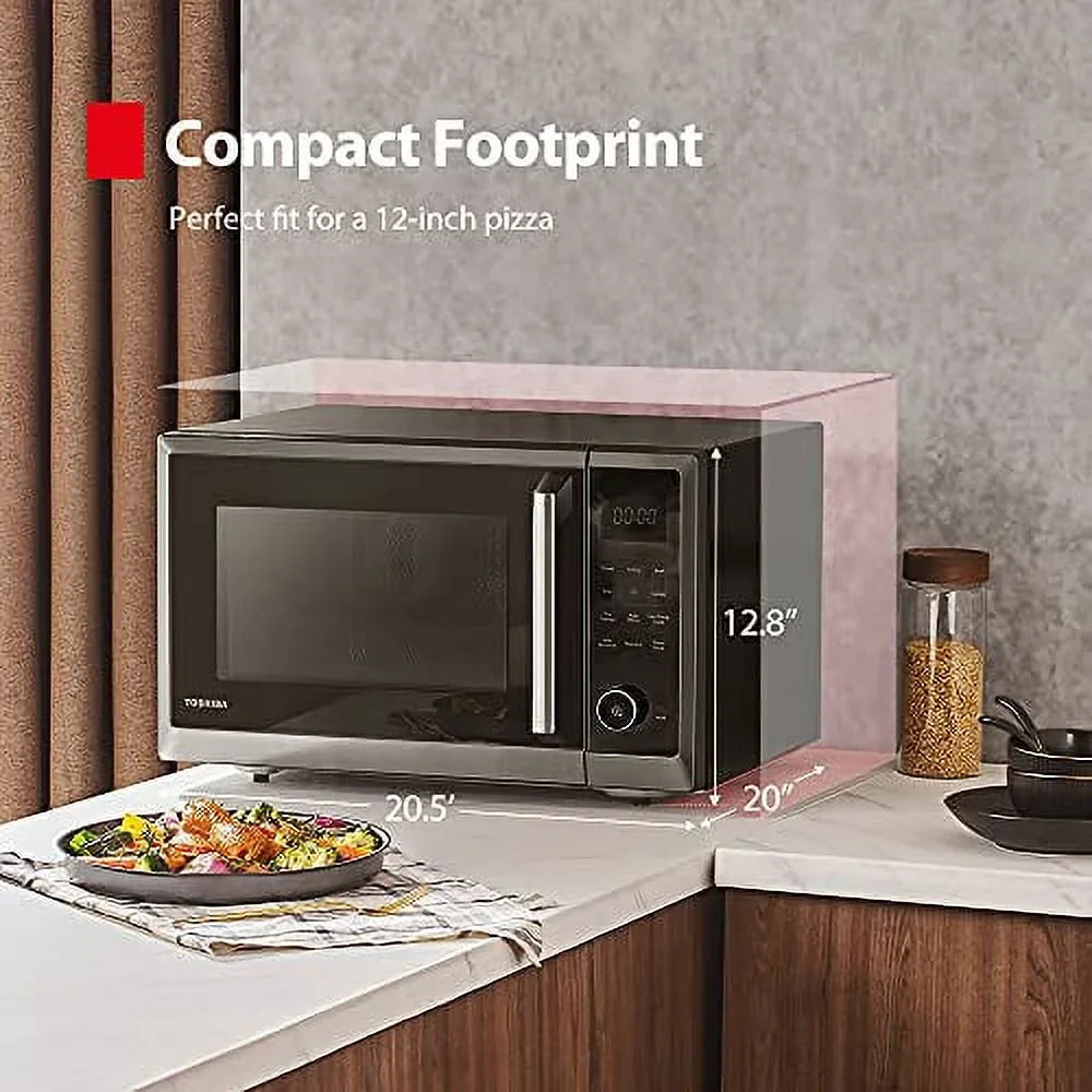 2026 NewToshiba 1.2 cu ft Countertop Microwave Ovens in Stainless Steel