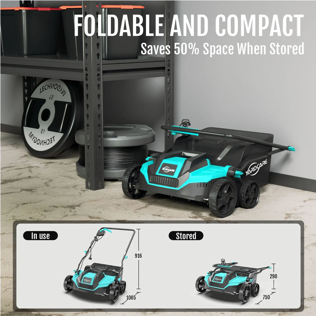2026 New2-in-1 Scarifier and Dethatcher – Deep Soil Revitalization with High-Torque Motor, Adjustable Depth Control, Dual Safety Switch & Removable 10.5-Gallon Thatch Bag