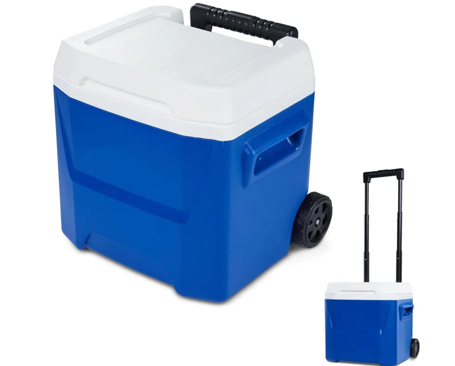 19 QT Wheeled Cooler - Hard-Sided Insulated Ice Chest with Heavy-Duty Wheels & Handle for Camping, Tailgating, Beach & Outdoor Adventures
