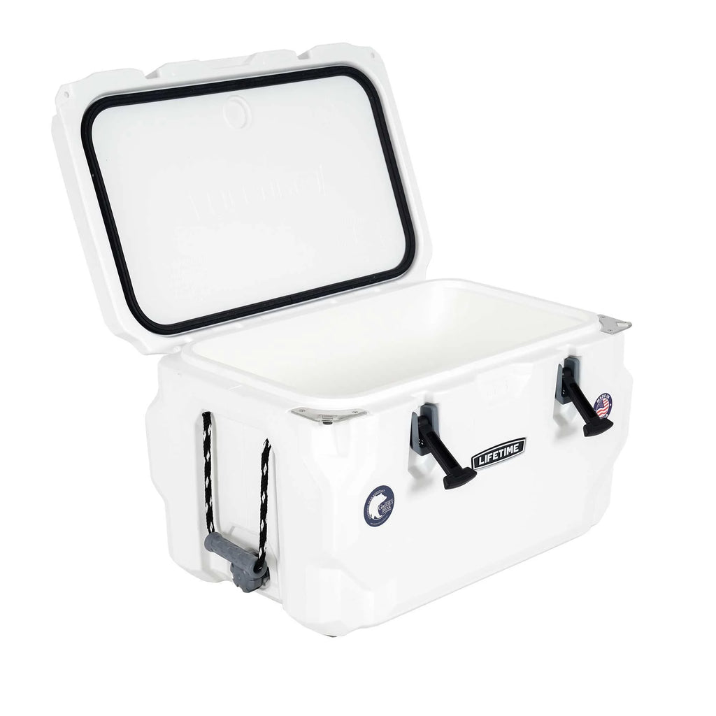 Lifetime 65 qt Bear-Resistant Camping Cooler, Premium High Performance, Ice Retention, Hard Cooler, 75 Can Capacity, Arctic White (90997)