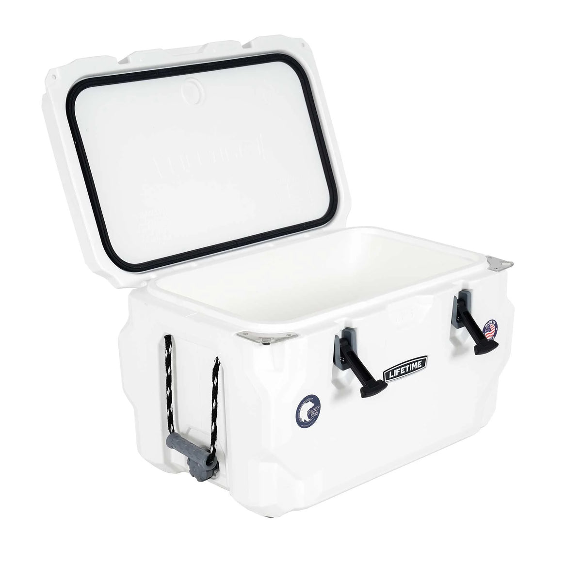 Lifetime 65 qt Bear-Resistant Camping Cooler, Premium High Performance, Ice Retention, Hard Cooler, 75 Can Capacity, Arctic White (90997)