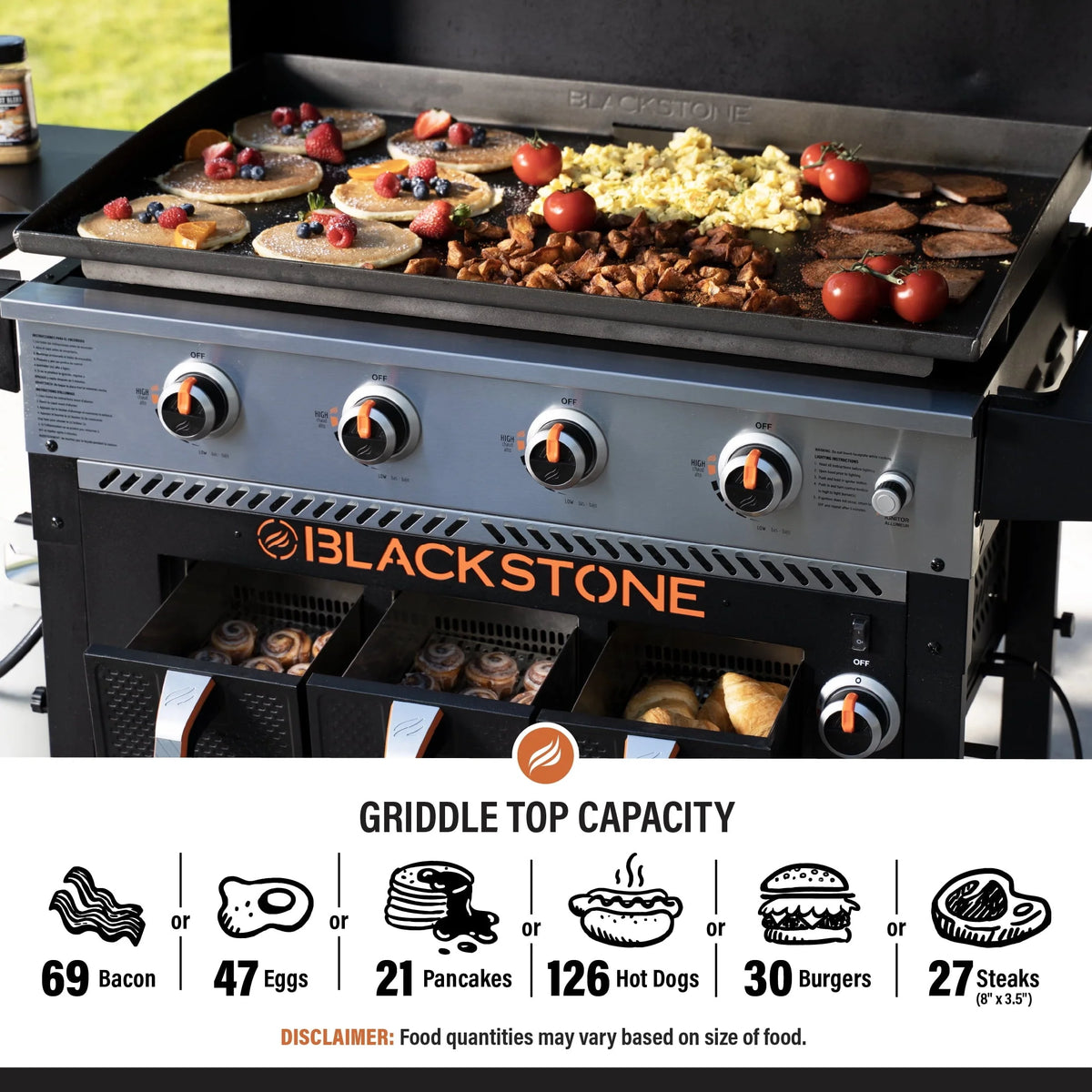4-Burner 36" Griddle with Air Fryer and Hood