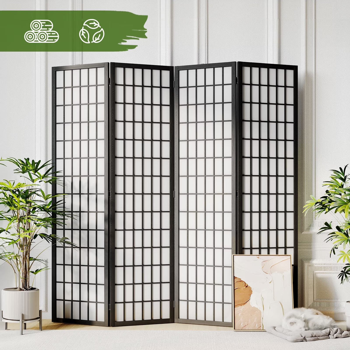 2026 NewJOSTYLE Room Divider Wall Shoji Screen, 6 Panel Folding Privacy Screen for Room Separation, Japanese Wood Room Divider Screen, 5.9 Ft, Natural