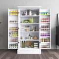 2026 New47 Kitchen Pantry Cabinet, White Buffet Cupboards Sideboard with Doors & Adjustable Shelves, Kitchen