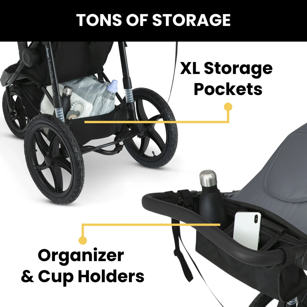 2026 NewJeep TurboGlyde Jogging Stroller by Delta Children, Black