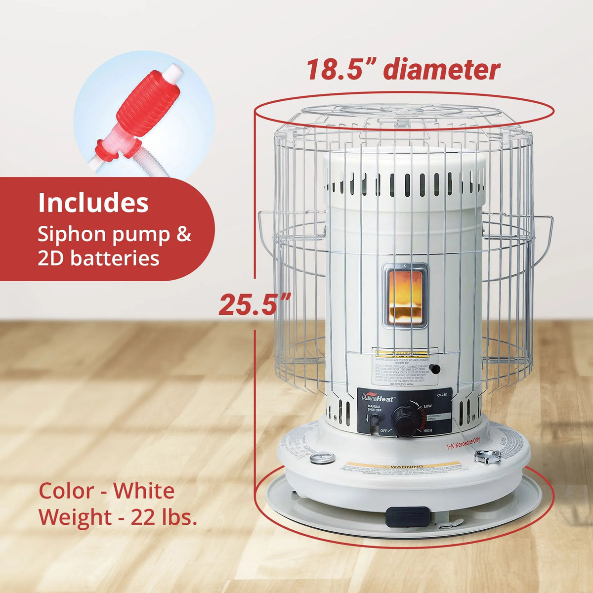 Sengoku KeroHeat 23,500 BTU Portable Convection Kerosene Heater, 2 Pack