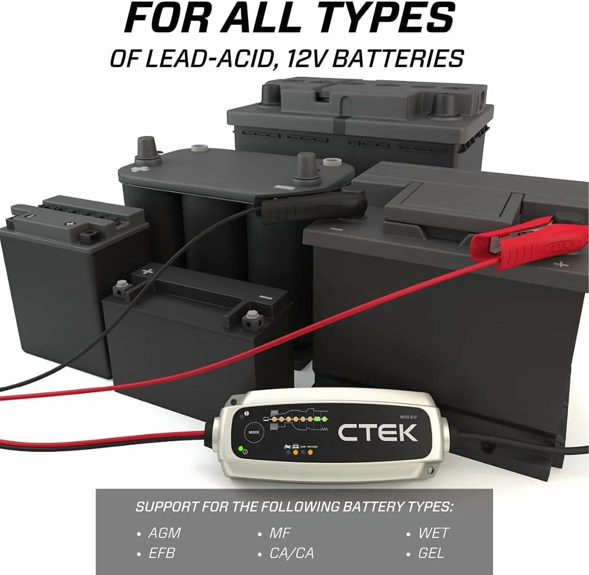 2026 NewCTEK 40-206 MXS 5.0 Fully Automatic 4.3 amp Battery Charger and Maintainer 12V
