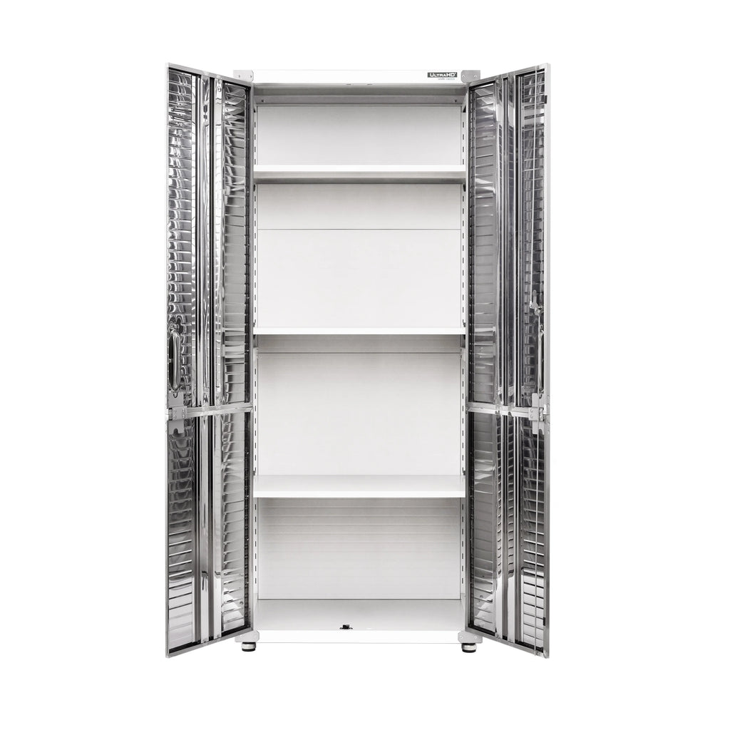 Seville Classics UltraHD Steel Body Lockable Storage Cabinet Organizer Locker Shelving Unit, Graphite, 30" W x 18" D x 72" H
