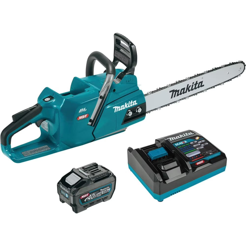 2026 NewMakita GCU04T1 40V max XGT Brushless Lithium-Ion 18 in. Cordless Chain Saw Kit (5.0Ah)