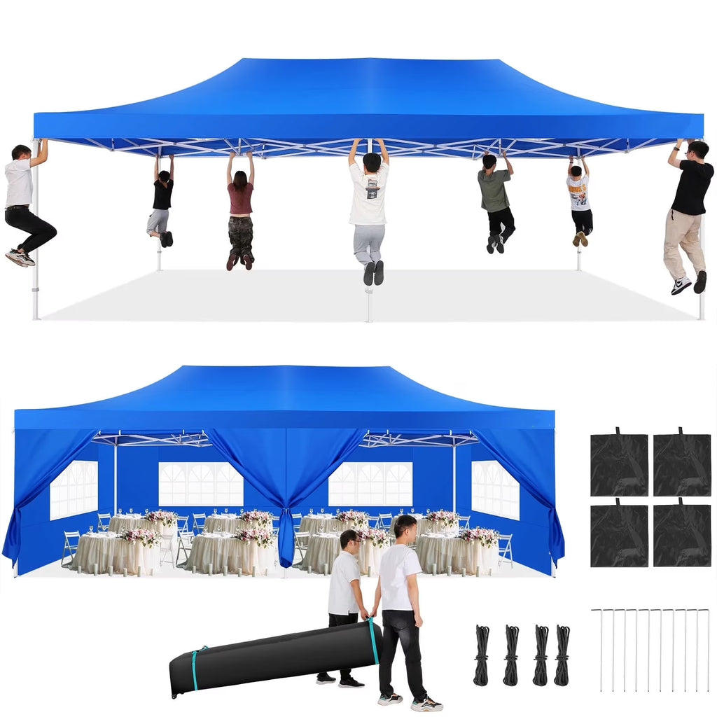 COBIZI 13x26 Heavy Duty Commercial Canopy Tent,Easy Pop Up Party Tent Gazebo,Outdoor Portable Party Canopy,Extra-large Size Space For Outside Wedding Gathering Activities,Waterproof&UPF 50+,White