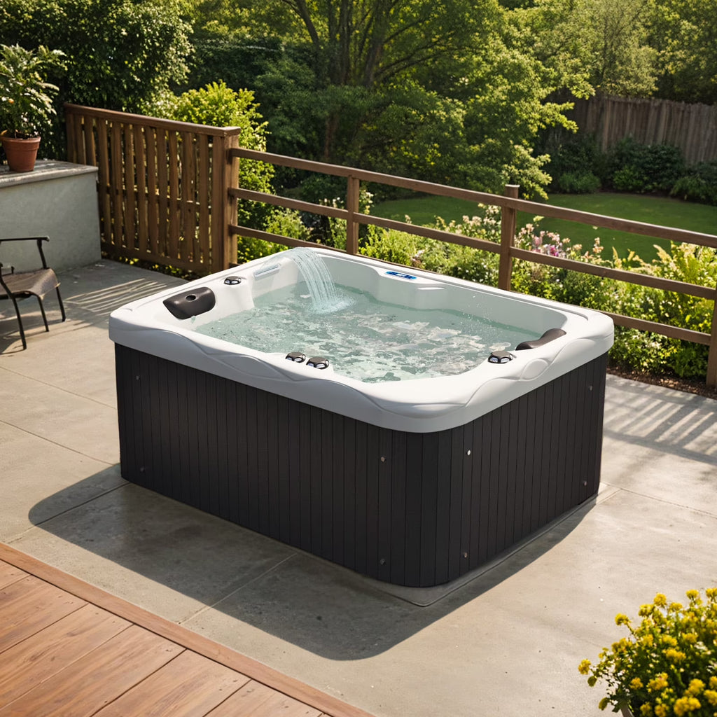 2026 NewPatiowell 2 Person Home Spa Hot Tub for Outdoor, with 41pcs Massage Jets, LED lighting, Built-In Water Purification System, 900L, Black
