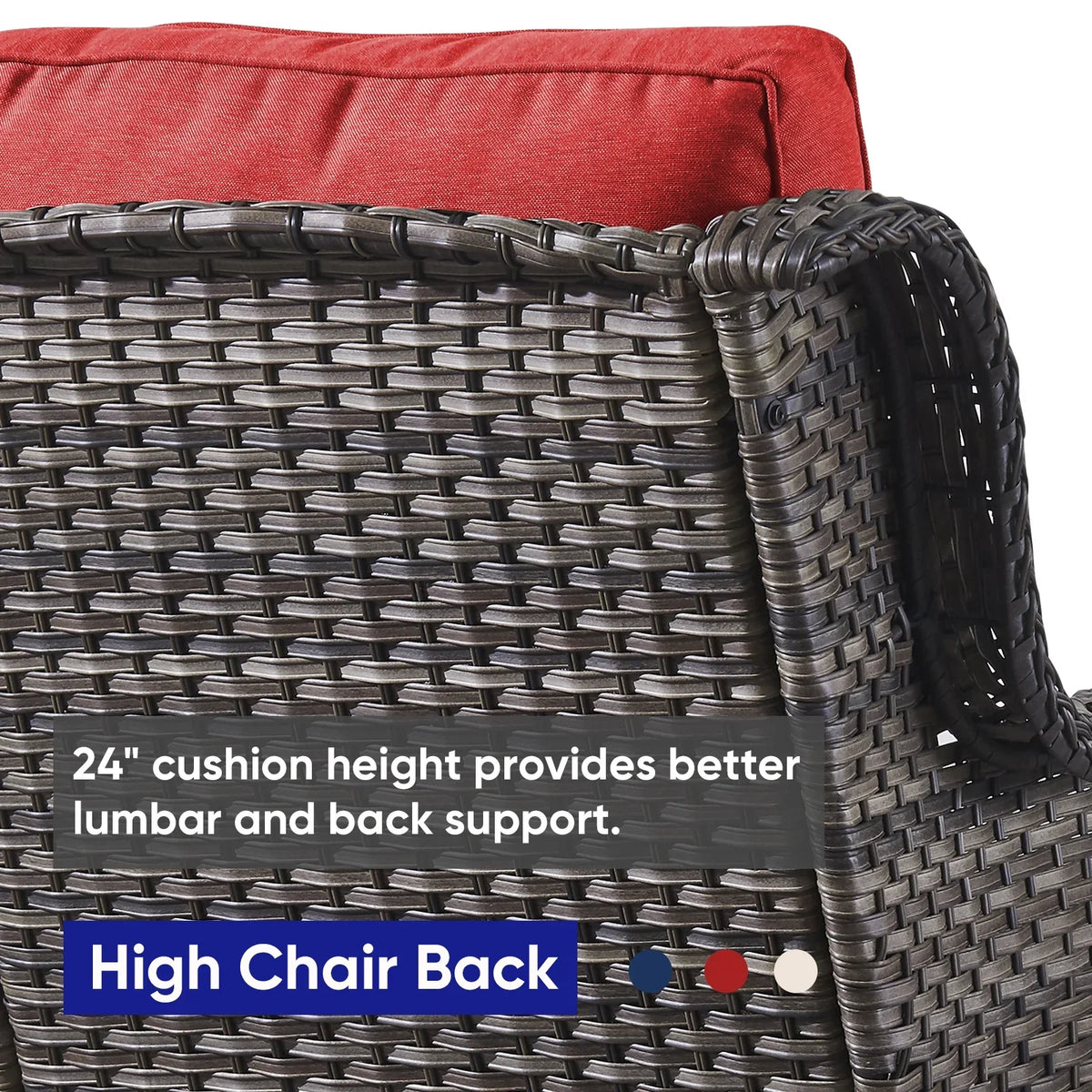 2026 NewPOCASSY 3 Piece Patio Set Outdoor Wicker Glider Rocking and Swivel Chairs with Cushions