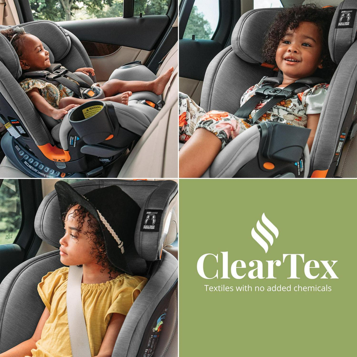 2026 NewChicco OneFit ClearTex All-in-One Car Seat - Slate (Grey). New