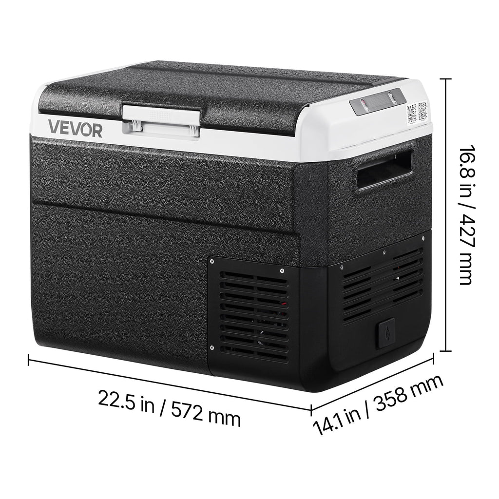 VEVOR 12 Volt Car Refrigerator, 31.7QT/30L Car Fridge, Portable Electric Cooler with -4-H~68-H Adjustable Temperature, 12/24V DC and 100- 240V AC Compressor Freezer for Outdoor, Camping, Travel, RV