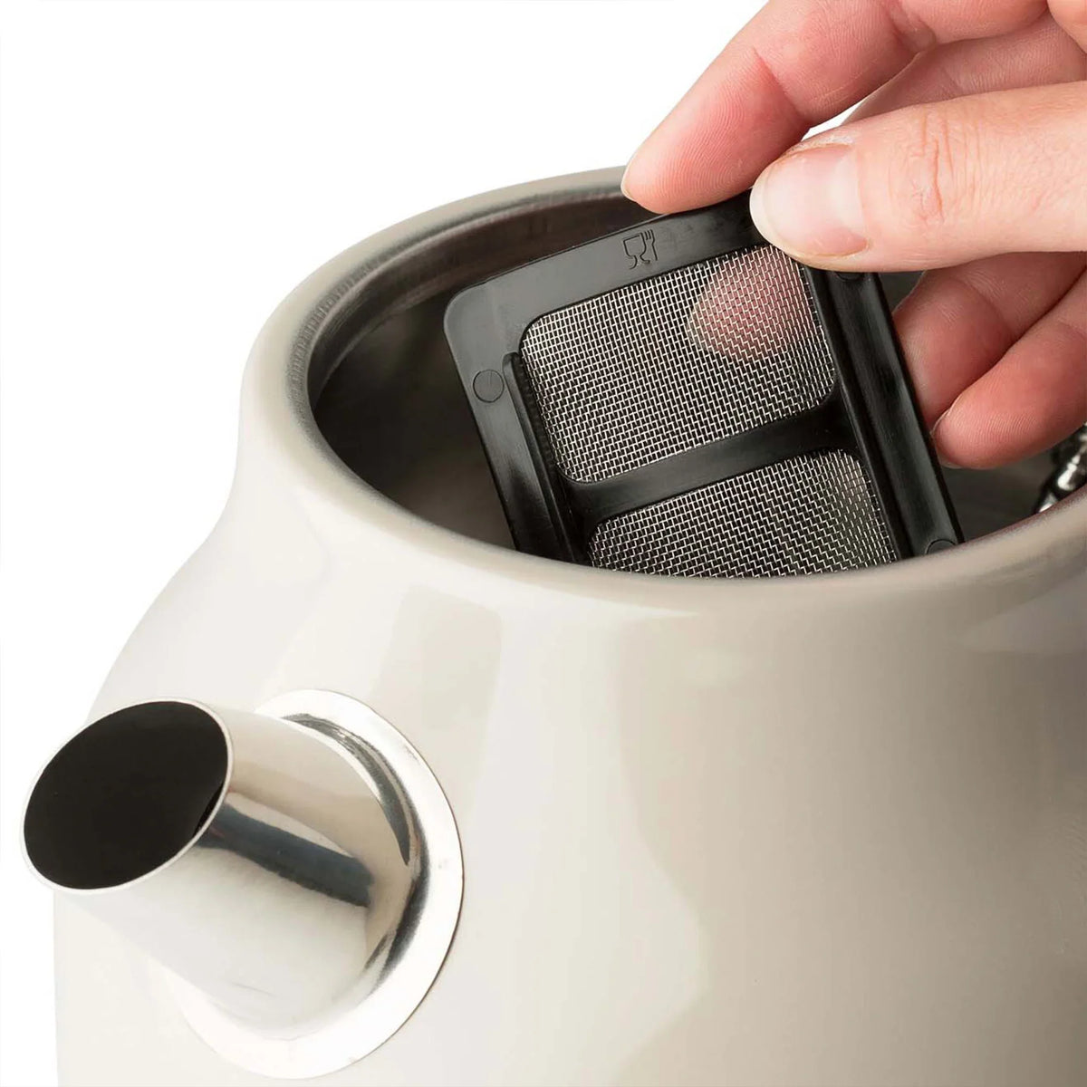 2026 NewHaden Dorset 1.7 Liter Electric Water Kettle with Base, Putty & Chrome
