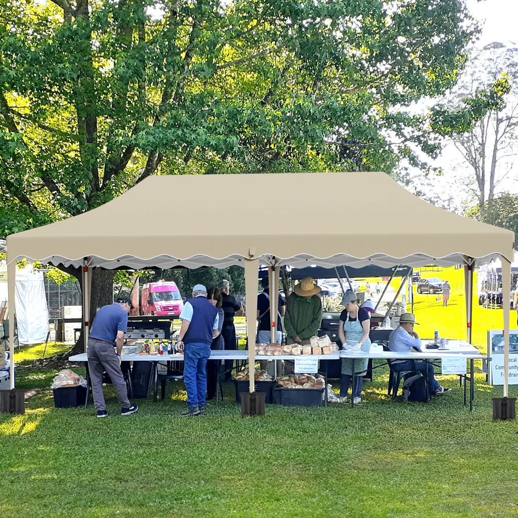 LAZY BUDDY 10'x20' Pop up Canopy Tent with 6 Sidewalls, Heavy Duty Outdoor Canopy Tent Commercial Instant Folding Sun Shelter for Party, Wedding, Camping