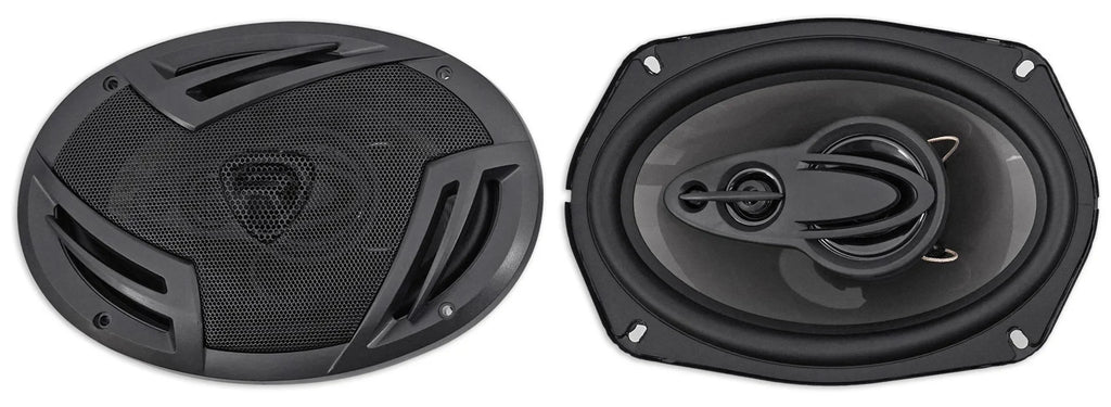 2026 New(4) Rockville RV69.4A 6x9" 1000w 4-Way Car Speakers+Quad Speaker Enclosure Box