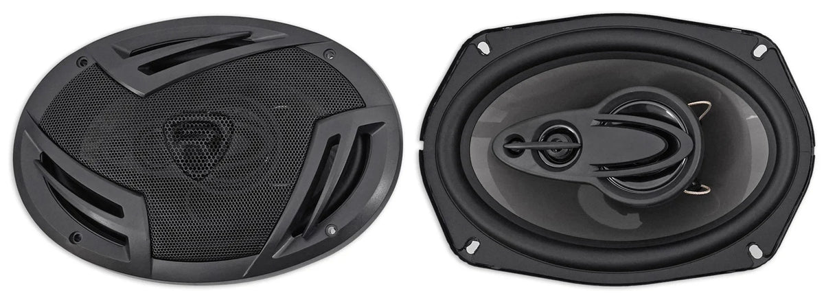 2026 New(4) Rockville RV69.4A 6x9" 1000w 4-Way Car Speakers+Quad Speaker Enclosure Box