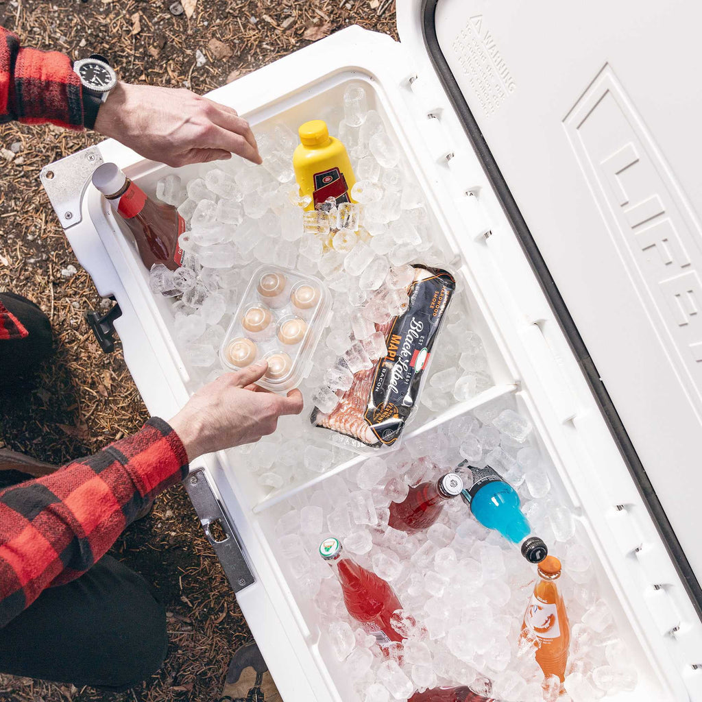 Lifetime 65 qt Bear-Resistant Camping Cooler, Premium High Performance, Ice Retention, Hard Cooler, 75 Can Capacity, Arctic White (91108)