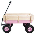 Collapsible Folding Wagon, Push Pull Foldable Beach Wagon Cart with All-Terrain Wheels, Heavy Duty Utility Grocery Wagon for Outdoor Camping Garden Sport Shopping,Pink