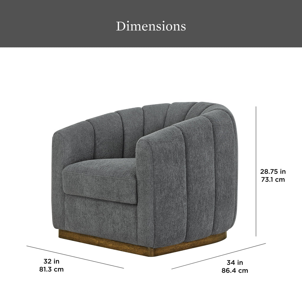 2026 NewBetter Homes & Gardens Lillian Accent Swivel Chair, Cream Linen