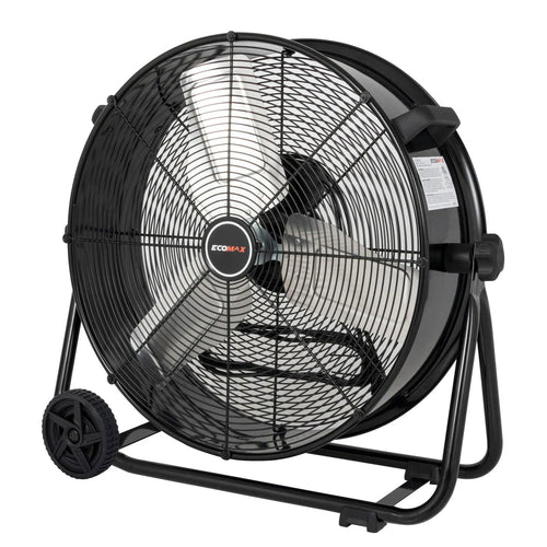 2026 NewEcomax 24 Inch High Velocity Drum Floor Fan. Industrial. 3-Speed. Adjustable Tilt