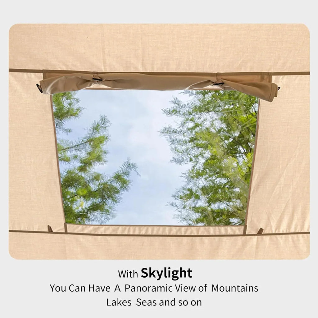 2026 NewInflatable Camping Tents With Hand Pump, Air Glamping Tents, Easy SetupWaterproofand Windproof Blow Up Tent, 4 Seasons Oxford Cabin Tent With esh &ChimneyWindow.