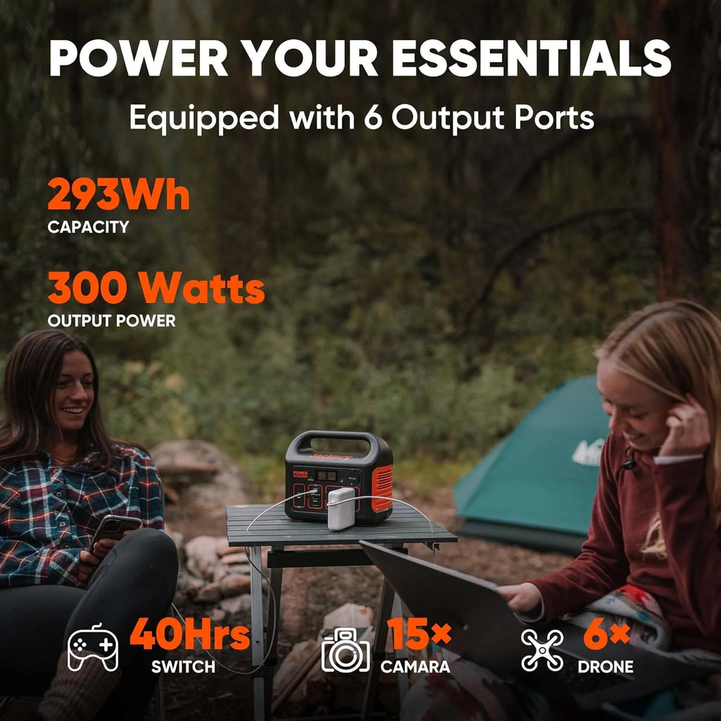 Jackery Portable Power Station Explorer 300 with 5m Extension Cord, 285Wh Backup Lithium Battery, Solar Generator for Outdoors Camping, Travel, Hunting, Blackout