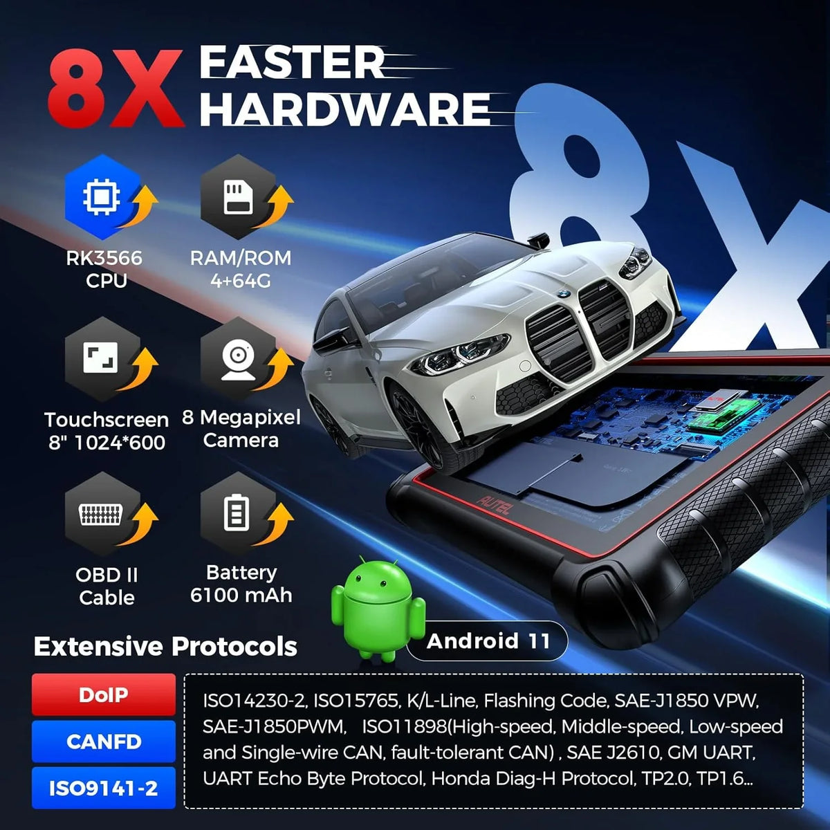 2026 NewAutel Scanner MaxiCOM MK900 Automotive Diagnostic Scan Tool OBD2 All System Diagnose, 40+ Service, Active Tests, FCA Autoauth & SGW, Upgraded Ver. of MaxiCheck MX808S, MX900