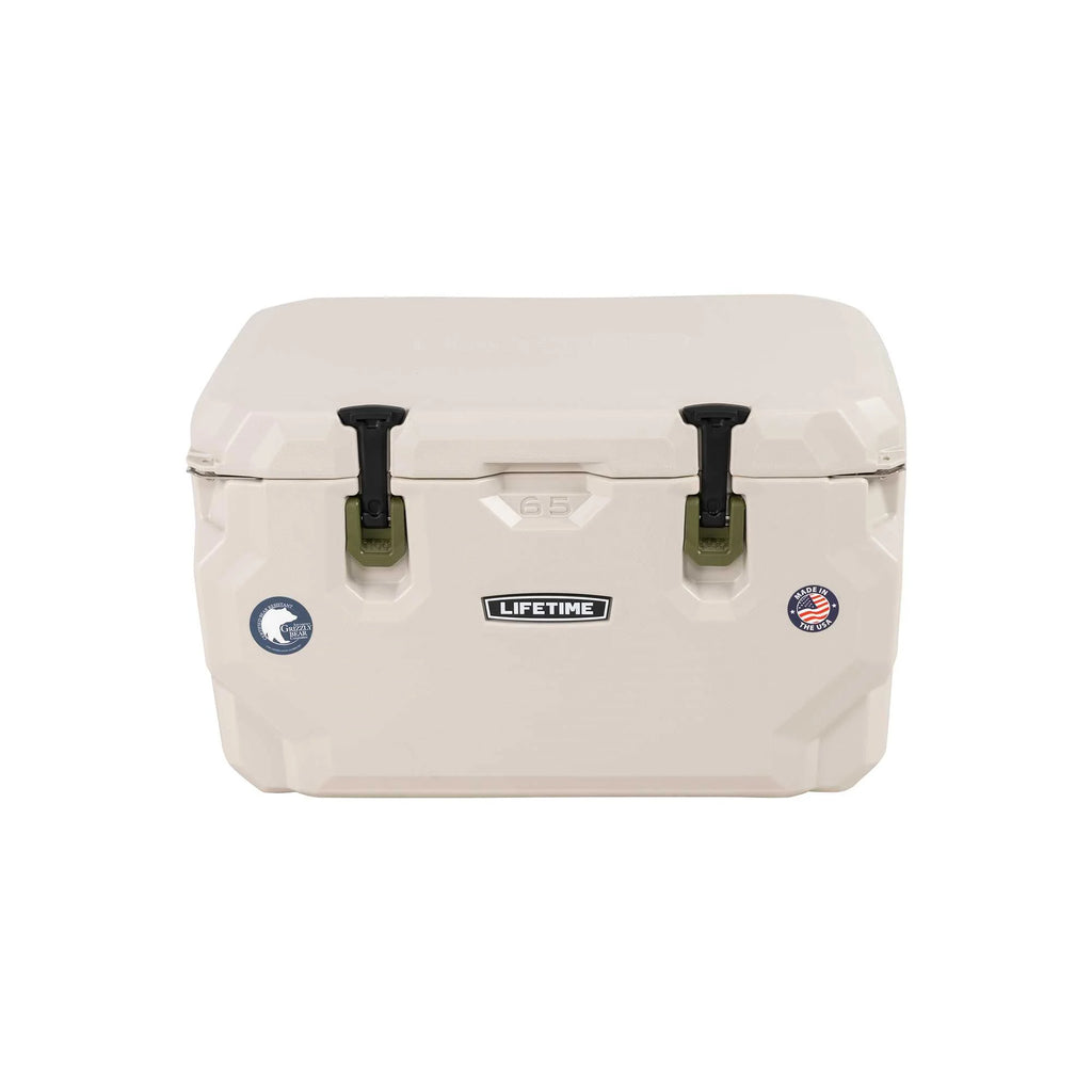 Lifetime 65 qt Bear-Resistant Camping Cooler, Premium High Performance, Ice Retention, Hard Cooler, 75 Can Capacity, Arctic White (90997)
