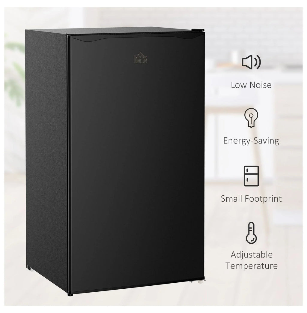 2026 NewMini Fridge with Freezer, 3.2 Cu.Ft Compact Refrigerator for Bedroom, Dorm, Apartment - Adjustable Thermostat, Reversible Door, Black