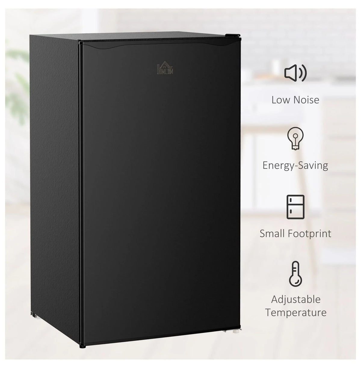 2026 NewMini Fridge with Freezer, 3.2 Cu.Ft Compact Refrigerator for Bedroom, Dorm, Apartment - Adjustable Thermostat, Reversible Door, Black