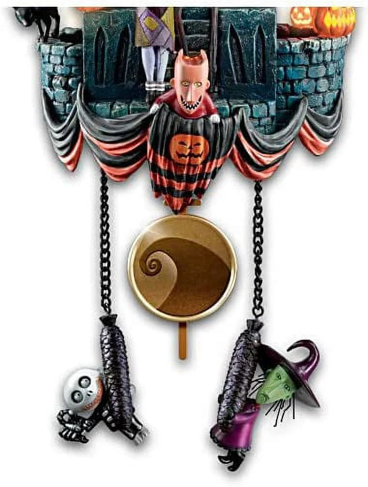 2026 NewThe Bradford Exchange The Nightmare Before Christmas Cuckoo Clock, 21 inches, Musical, Light-Up, Limited Edition